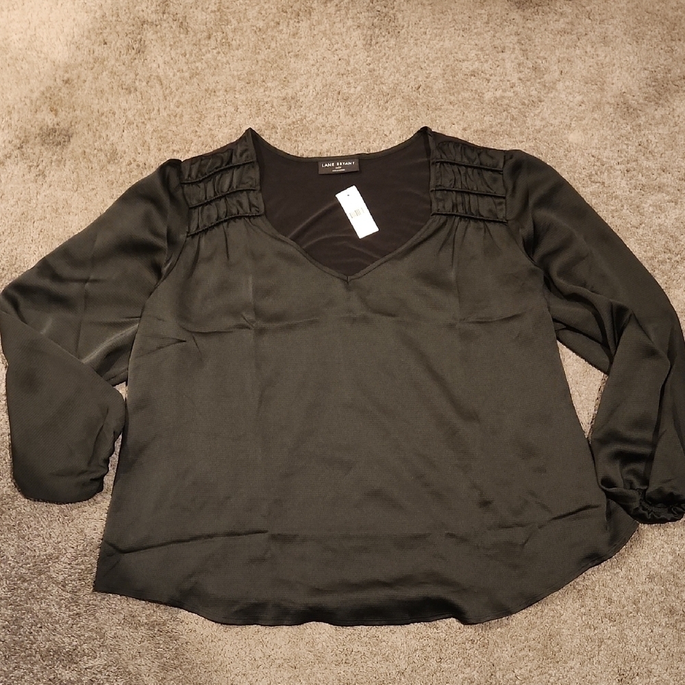 Chic Black V-Neck Top by Lane Bryant